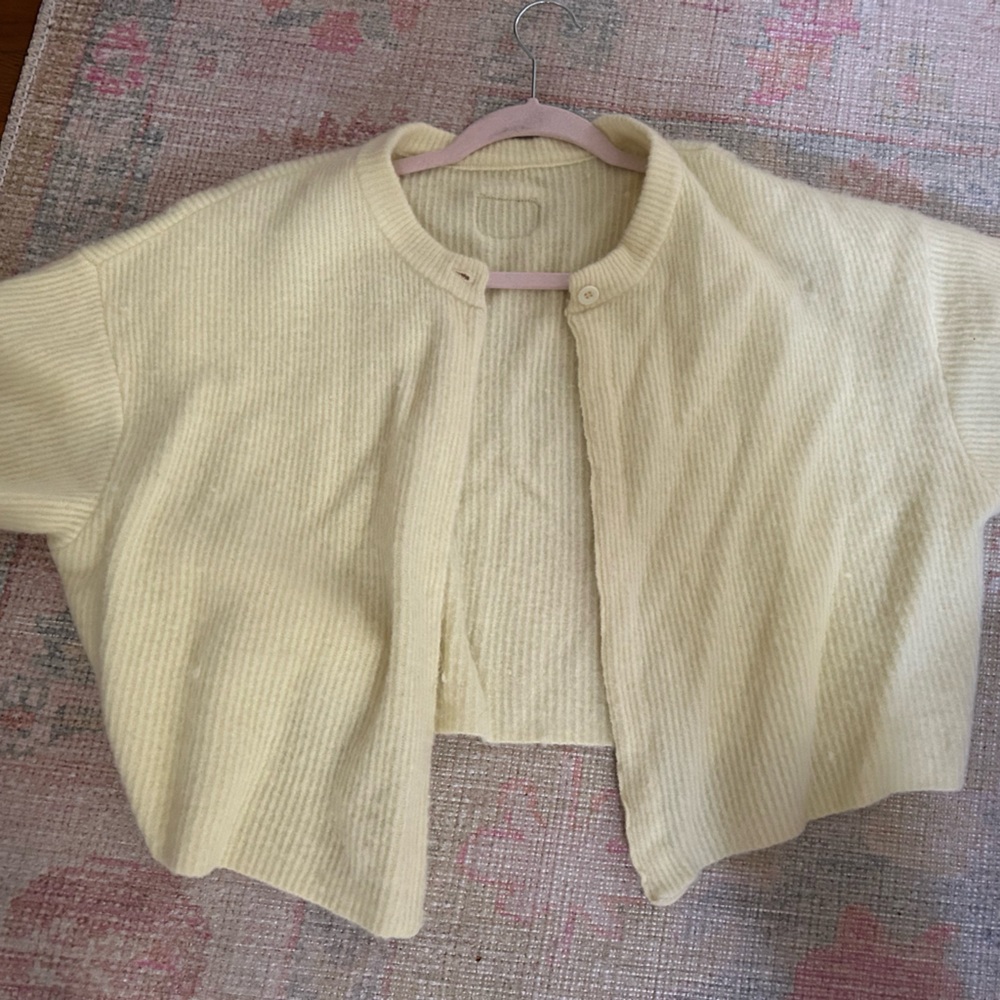 Daily Drills Light Yellow cropped cardigan